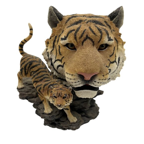 Vintage Bengal Tiger Bust & Full Body RARE Statue Collectible Wildlife Decor - Picture 6 of 12